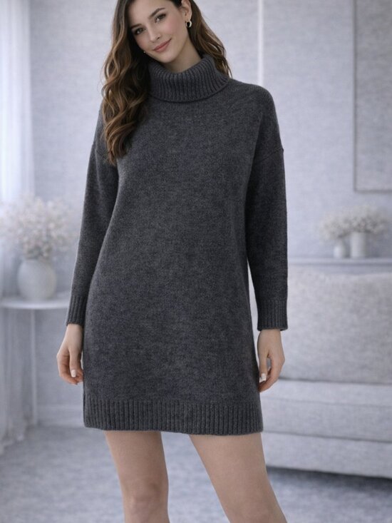 Topshop Dresses & Skirts - $90 Topshop Grey Turtleneck Sweater Dress Size US 6